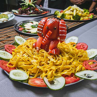 Refeições durante a caminhada