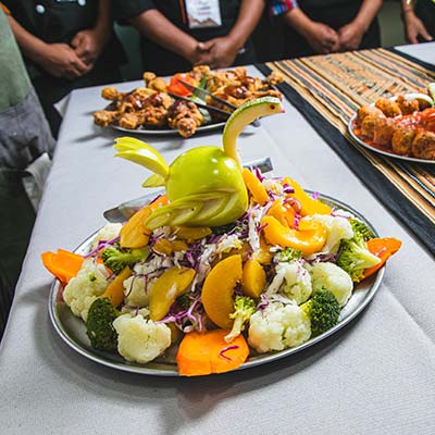 Refeições durante a caminhada