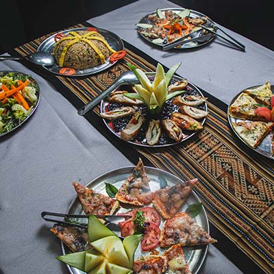 Refeições durante a caminhada