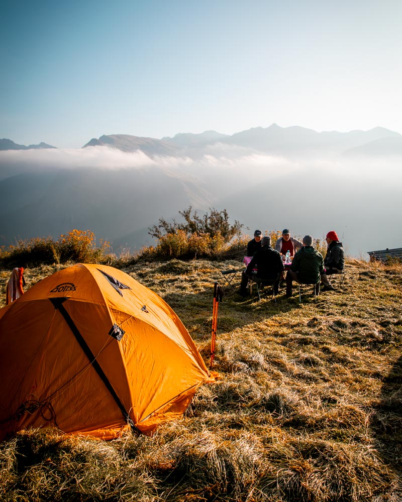 Acampamento na rota.